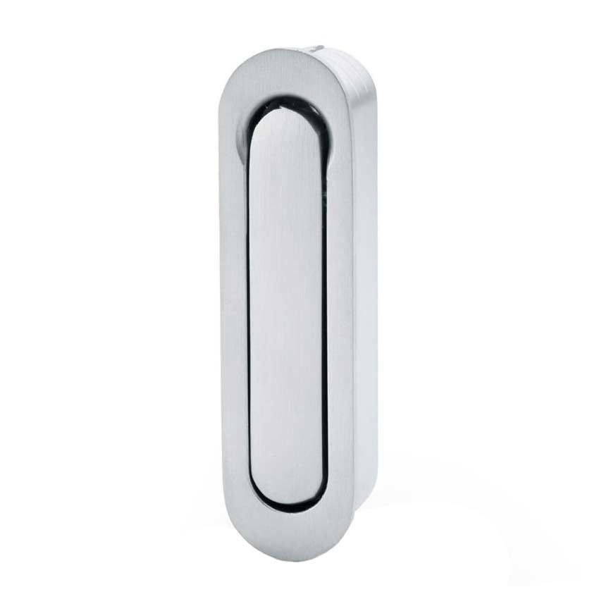 Pocket Door Radius Edge Pull in Satin Chrome - AW991SC 