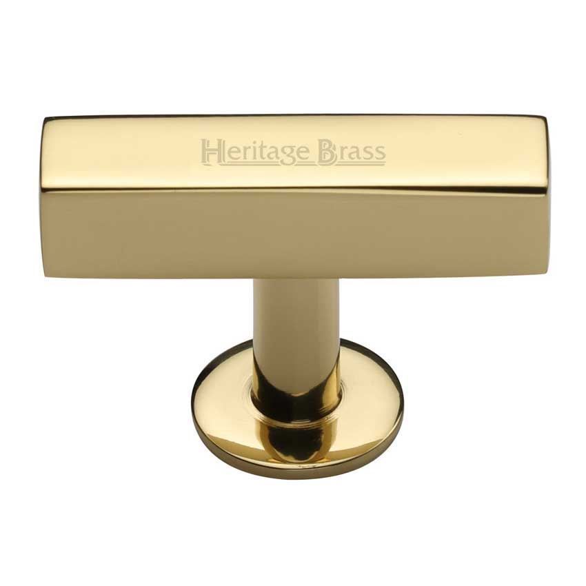 Symmetrical Square Cabinet Knob in Polished Brass - C4765-PB