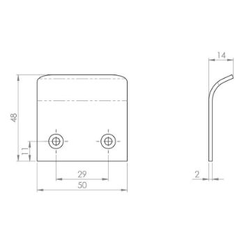 Hidden Cupboard Finger Pull - FTD3015ASC