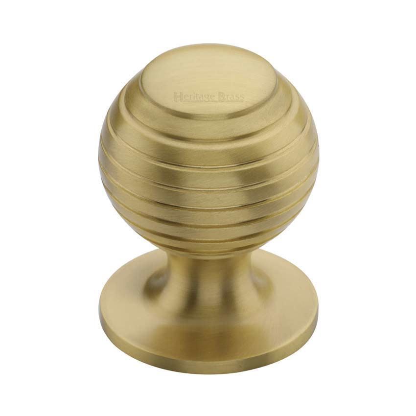 Beehive Cabinet Knob in Satin Brass - V976-SB