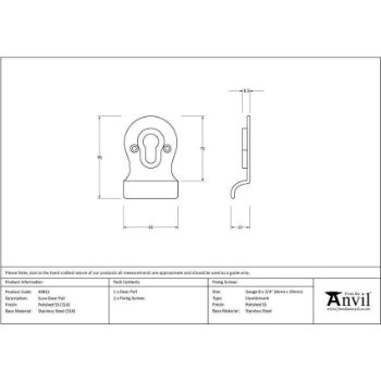 Polished Marine Stainless Steel (316) Euro Door Pull - 49811 