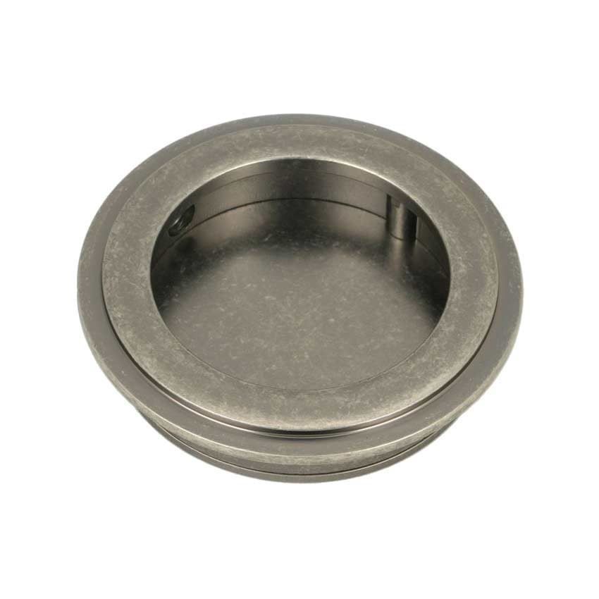 Pewter Art Deco Round Sliding Door Pull