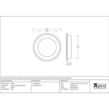 Pewter Art Deco Round Sliding Door Pull