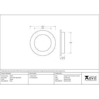 Pewter Round Sliding Door Pull