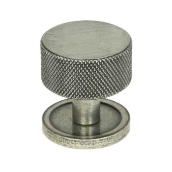 Pewter Brompton Cabinet Knob on a Rose - 46842