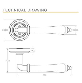 Jedo Camille Door Handle- Polished Nickel- JV651PN 