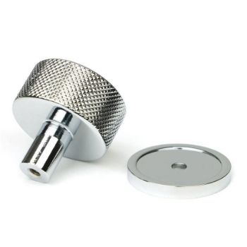 Polished Chrome Brompton Cabinet Knob on a Rose - 46818 