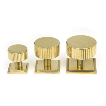 Polished Brass Judd Cabinet Knob on a Square Rose - 50363