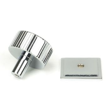 Polished Chrome Judd Cabinet Knob on a Square Rose - 50402