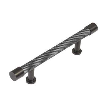 Immix Knurled True Black Cabinet Pull Handle 96mm centres - IMX1002-B 