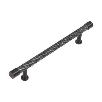 Immix Knurled True Black Cabinet Pull Handle 160mm centres - IMX1002-B 