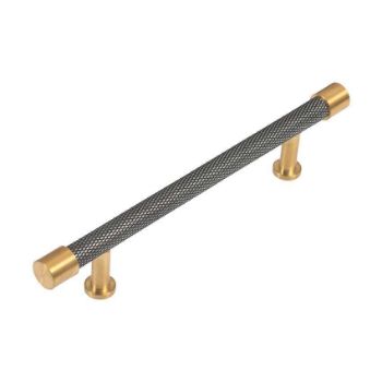 Immix Knurled Antique Gold Cabinet Pull Handle 128mm centres - IMX1001-G