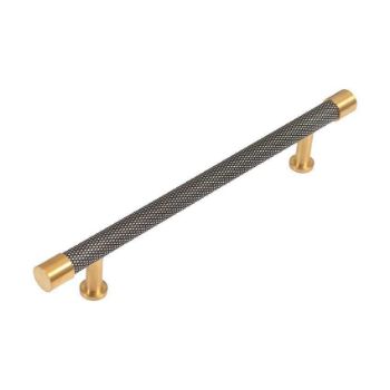 Immix Knurled Antique Gold Cabinet Pull Handle 160mm centres - IMX1001-G