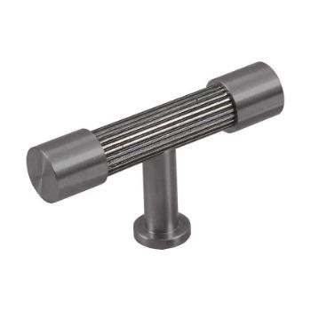 Immix Reeded Graphite Cabinet T Pull Door Knob - IMX2005-GR