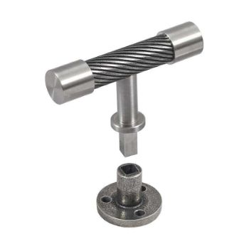 Immix Spiral Stainless Steel Cabinet T Pull Door Knob - IMX3008-S 