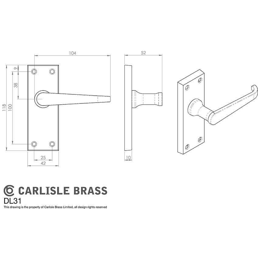 Ascot Door Handles - Dl31Cp at Simply Door Handles, DL31CP-GP