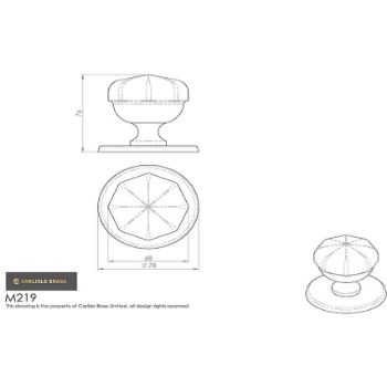 Picture of Octagonal 2 Centre Door Knob - M219PVD