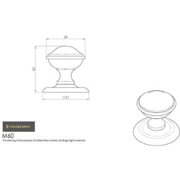 Picture of Round Centre Door Knob - M60CP