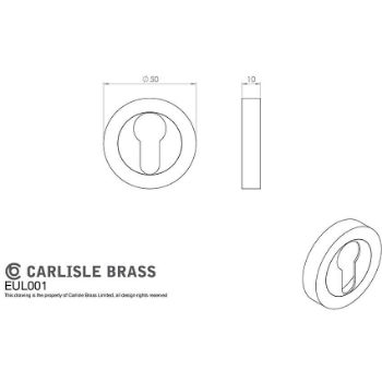 Picture of Carlisle Brass Euro-profile Escutcheon in Matt Bronze - EUL001MBRZ