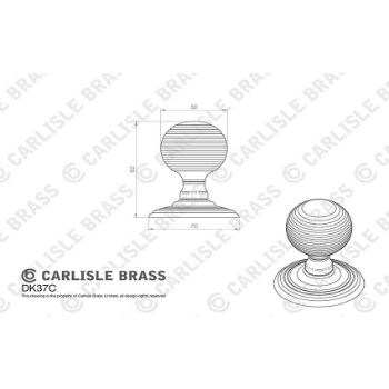 Picture of Delamain Reeded Mortice Door Knobs - DK37C