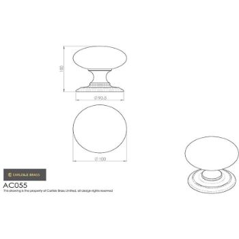 Picture of Large Centre Door Knob - AC055