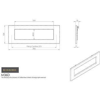 Picture of 306 x 104mm Plain Letter Plate - M36DCP