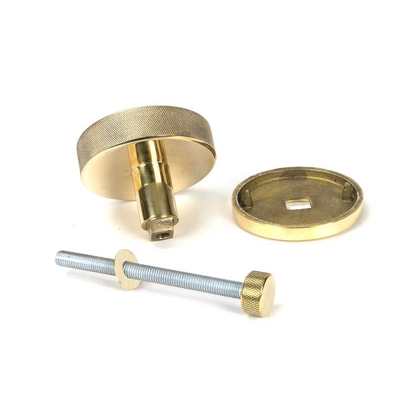 Polished Brass Brompton Centre Door Knob Plain At Simply Door Handles