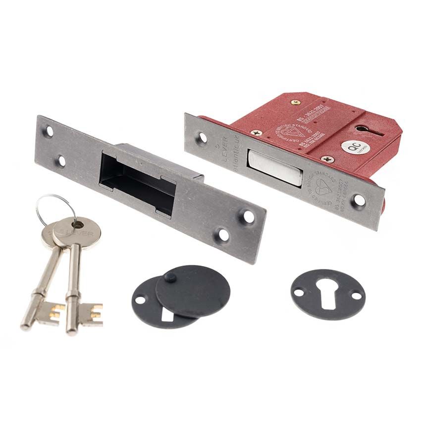 Picture of 5-Lever Key Deadlock (BS certified) - Distressed Silver - ALKDEAD5LK25DS