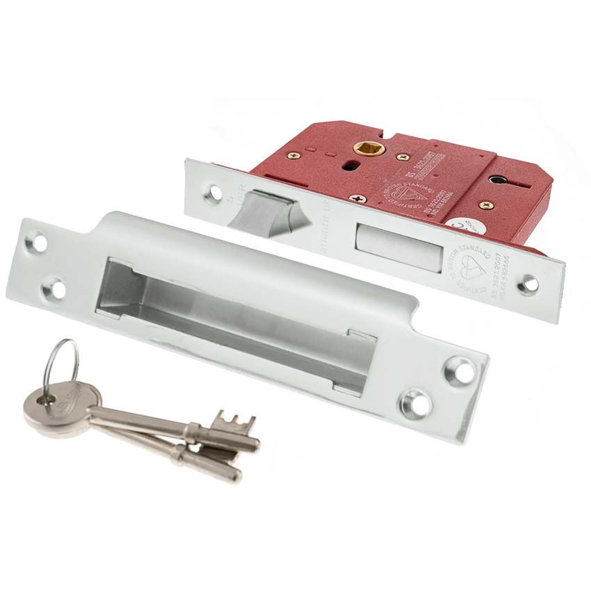 Picture of 5 Lever Key Sashlock (BS certified) - Polished Chrome - ALKSASH5LK25PC