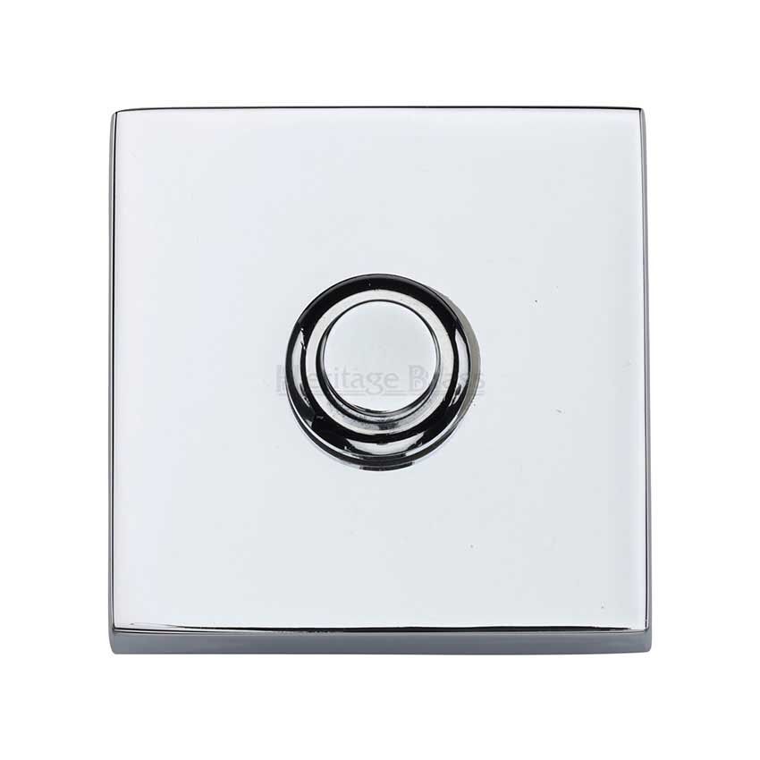 Picture of Heritage Brass Square Bell Push In Polished Chrome Finish - V1188-PC