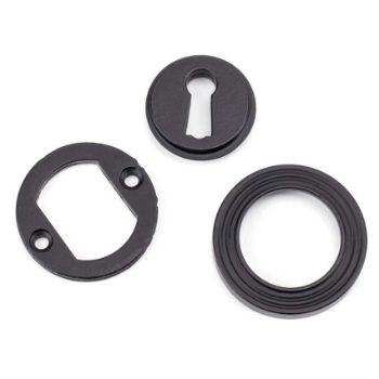 Picture of Matt Black Round Beehive Standard Profile Escutcheon - From the Anvil - 49538