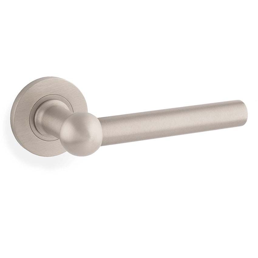 Picture of Alexander & Wilks Siskin Lever on Rose In Satin Nickel - AW250-SN