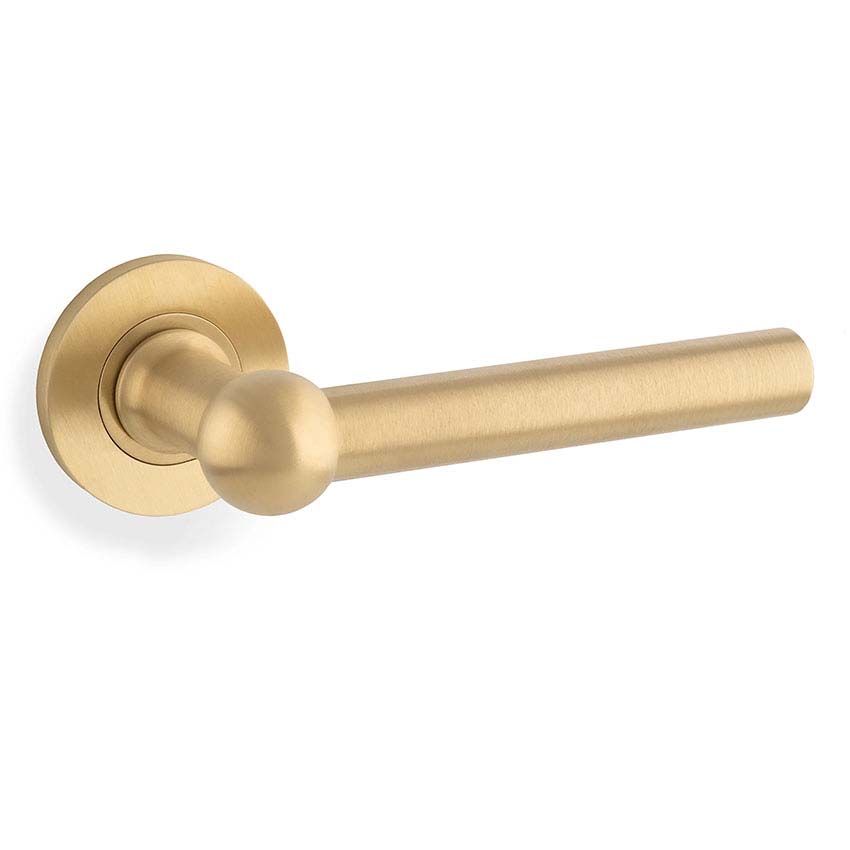 Picture of Alexander & Wilks Siskin Lever on Rose In Satin Brass PVD - AW250-SBPVD