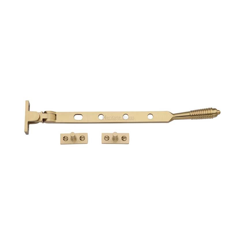 Picture of Heritage Brass Casement Window Stay Reeded Design In Satin Brass - V892 10/12-SB