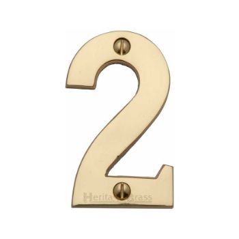 Picture of 76mm Door Numerals In Polished Brass - C1566PB