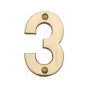 Picture of 76mm Door Numerals In Polished Brass - C1566PB