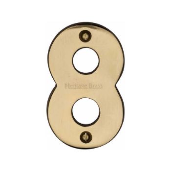 Picture of 76mm Door Numerals In Polished Brass - C1566PB