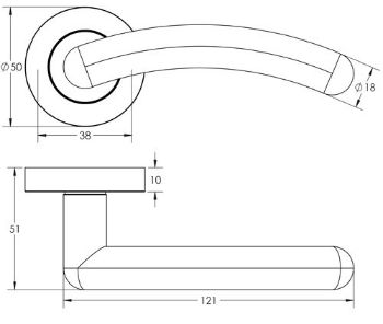 Picture of Jedo Mailand Door Handle - Polished Chrome-  JV710PC