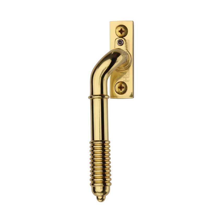 Picture of Heritage Brass Lockable Espagnolette Handle, Left Handed Reeded Design In Polished Brass - V895L LH-PB