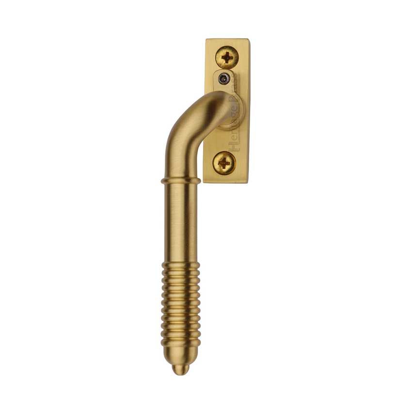 Picture of Heritage Brass Lockable Espagnolette Handle, Left Handed Reeded Design In Satin Brass - V895L LH-SB