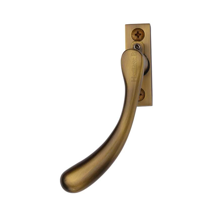 Picture of Heritage Brass Left Handed Espagnolette Handle In Antique Brass - V1009L-LH-AT