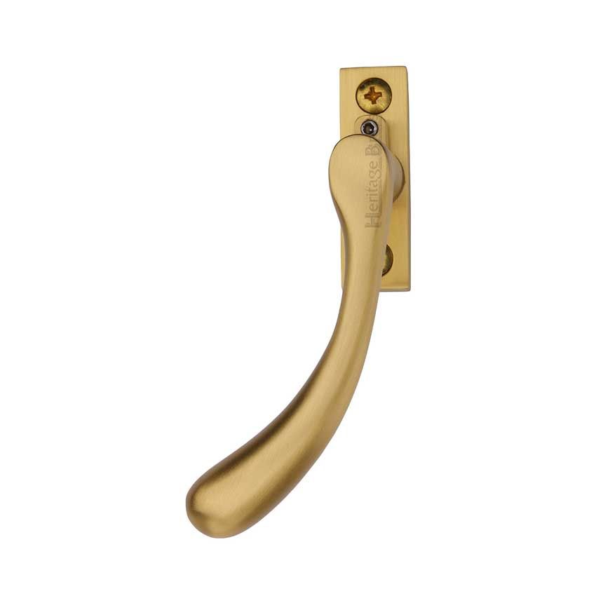 Picture of Heritage Brass Left Handed Espagnolette Handle In Satin Brass - V1009L-LH-SB