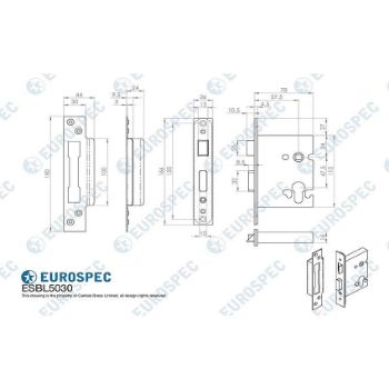 Picture of Euro Profile High Security Cylinder Sashlock - ESBL5025SSS 