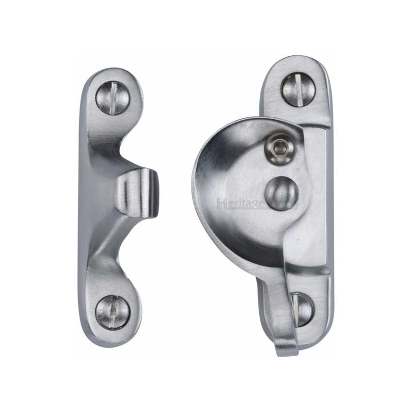 Picture of Heritage Brass Fitch Pattern Sash Fastener In Satin Chrome Finish - V2060L-SC