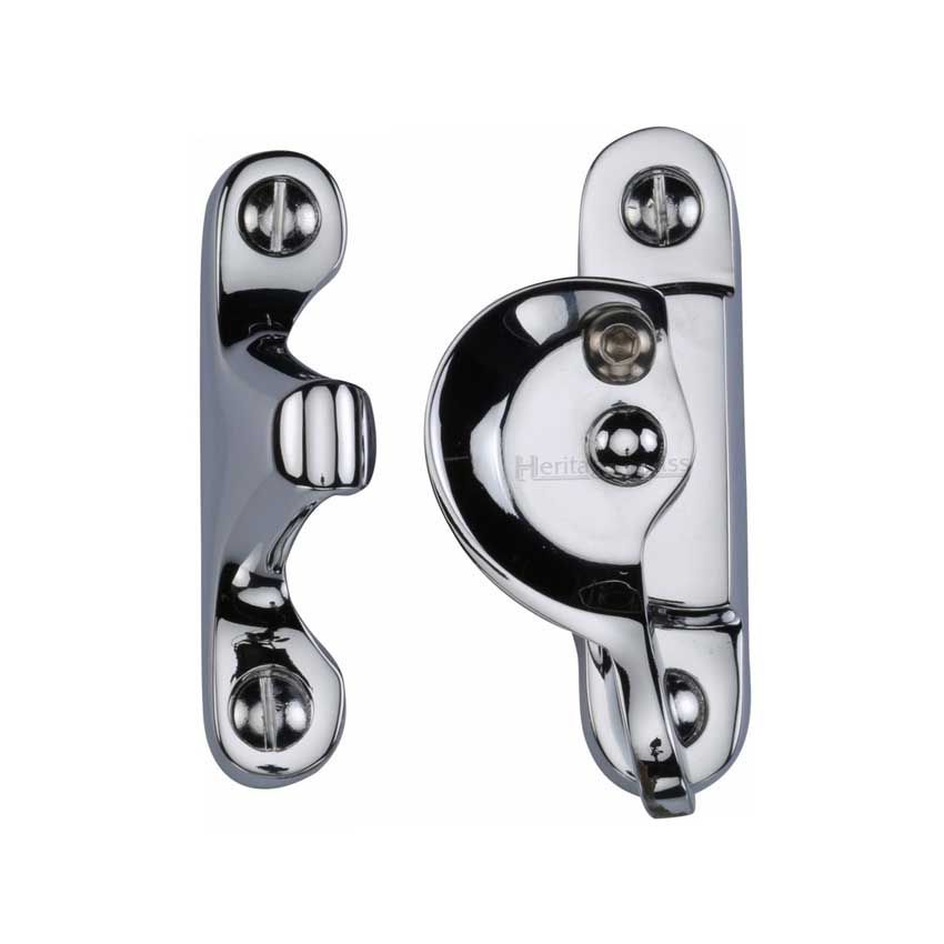 Picture of Heritage Brass Fitch Pattern Sash Fastener In Polished Chrome Finish - V2060L-PC