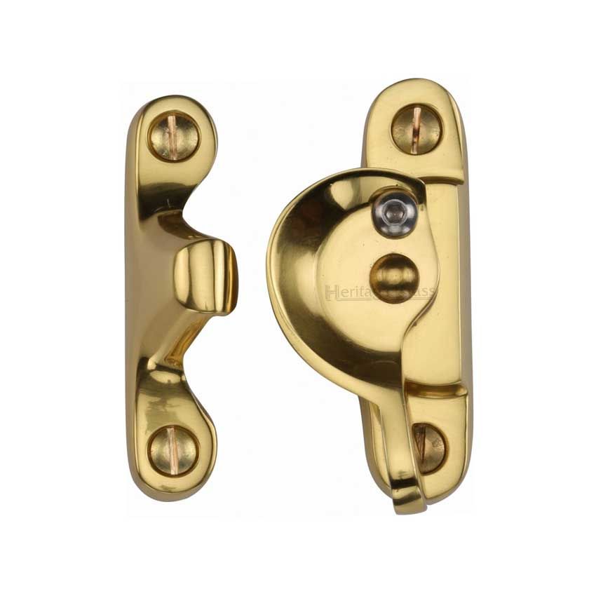 Picture of Heritage Brass Fitch Pattern Sash Fastener In Unlacquered Brass - V2060L-ULB