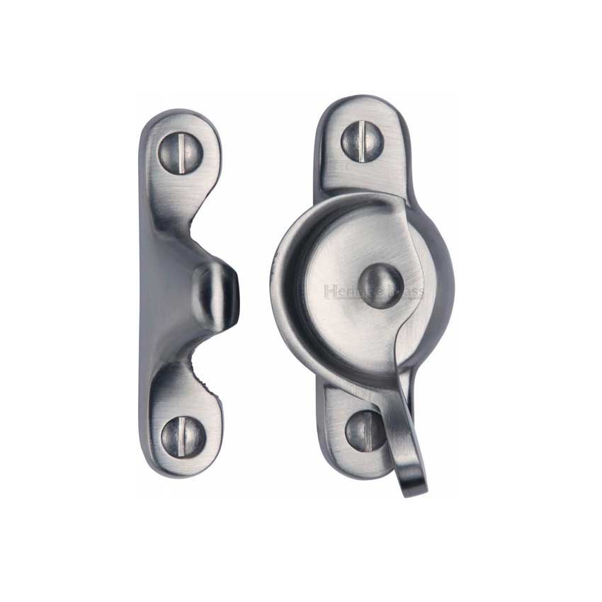 Picture of Heritage Brass Fitch Pattern Sash Fastener In Satin Chrome Finish - V2060-SC