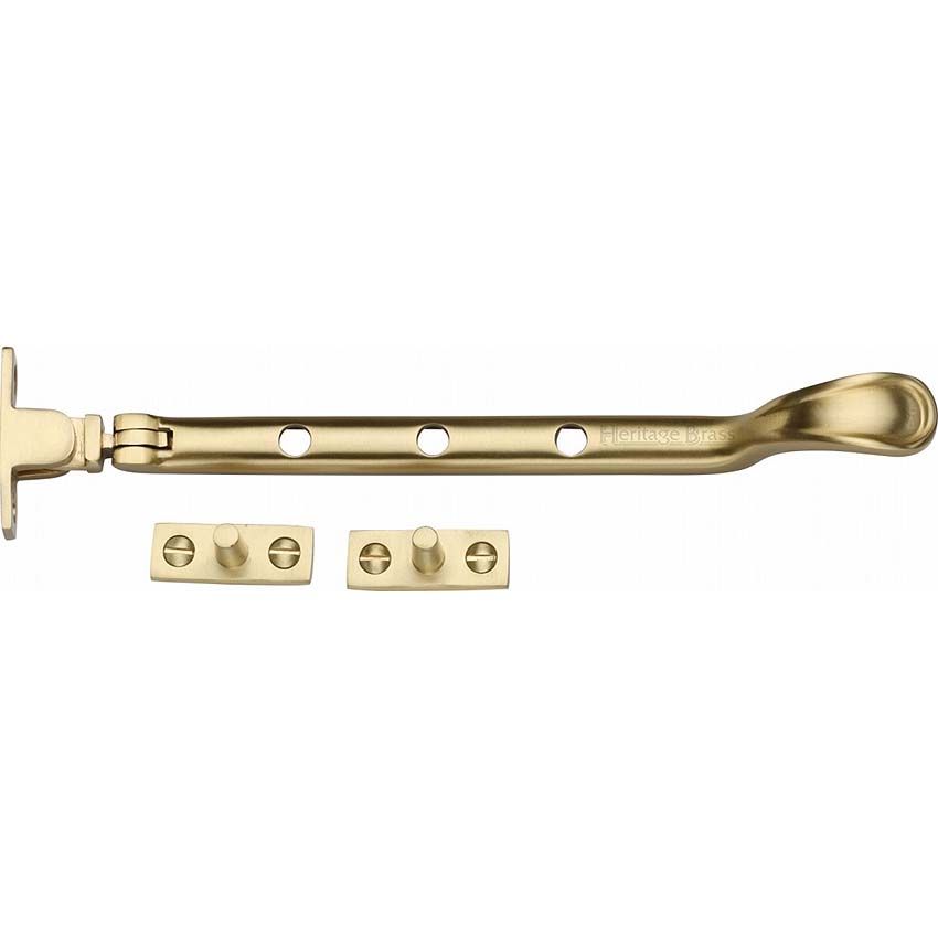 Picture of Heritage Brass Spoon Pattern Casement Window Stay In Satin Brass Finish - V990 10-SB