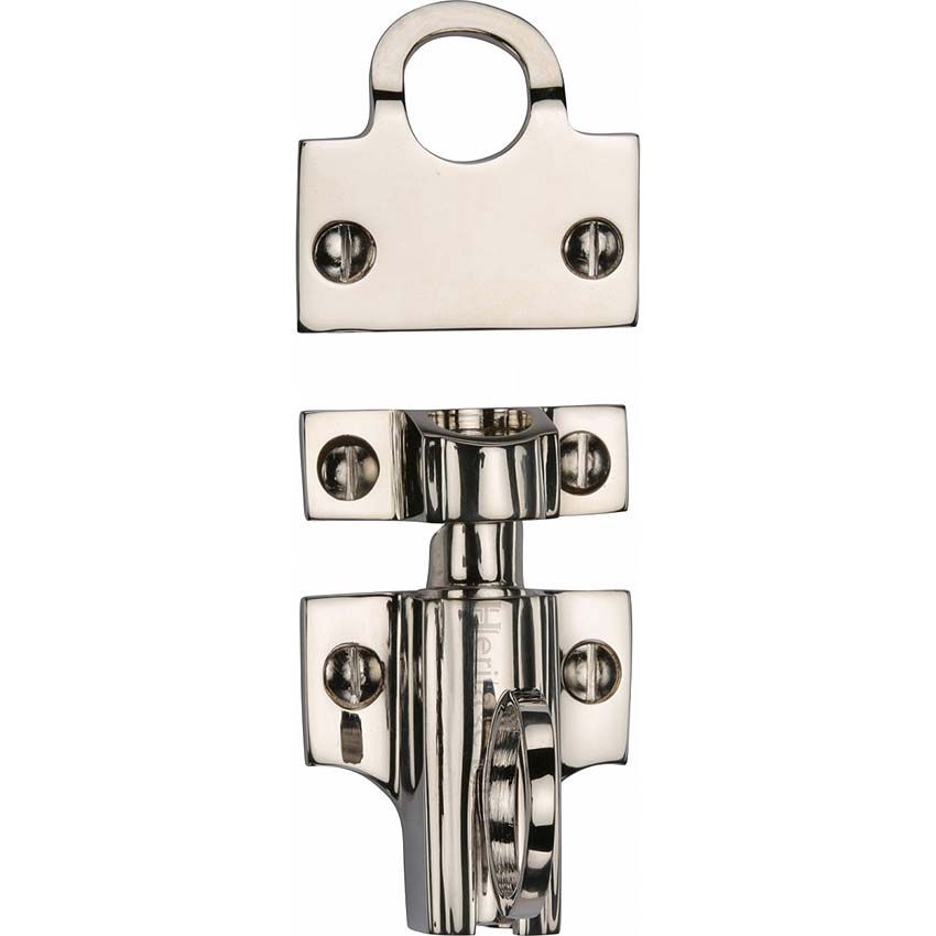 Picture of Heritage Brass Fanlight Catch In Polished Nickel Finish - V1117-PNF