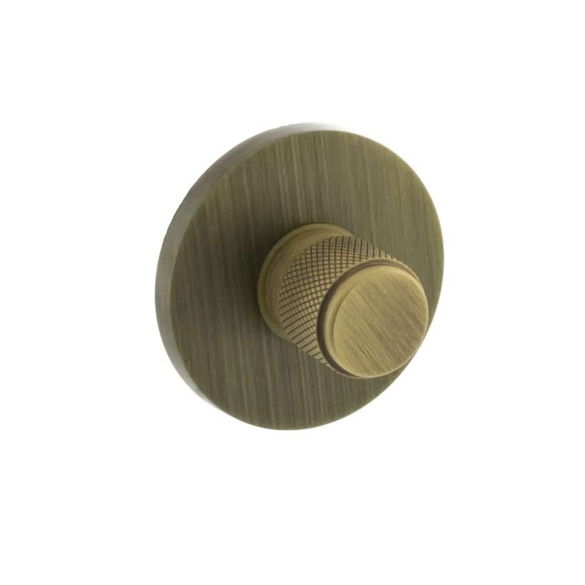 Millhouse Brass Knurled Turn and Release on a Slimline Round Rose - MHSRKWCYB